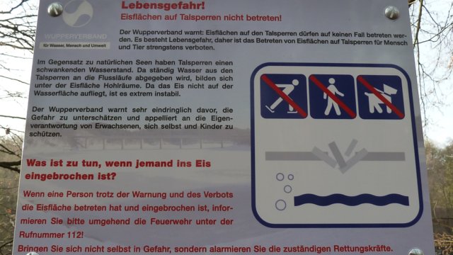 Schild Eisflächen nicht betreten - Lebensgefahr!