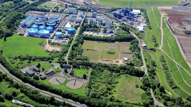 Kläranlage Leverkusen, Luftbild: Peter Sondermann Kläranlage Leverkusen, Luftbild: Peter Sondermann