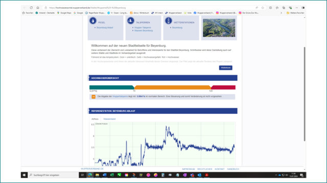 Hochwasserportal: Stadtteilseite für Beyenburg Hochwasserportal: Stadtteilseite für Beyenburg