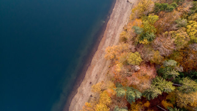 Luftbild Bever-Talsperre Herbst